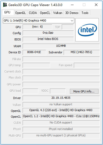 GPU Caps Viewer