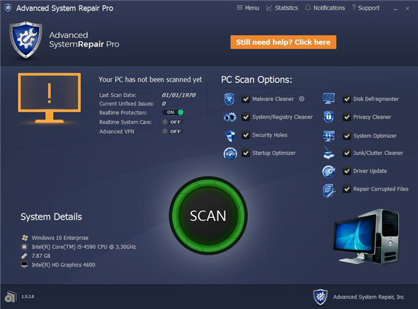 Advanced System Repair Pro破解版(系统清理修复工具) V1.9.3.8