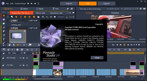 Pinnacle Studio Ultimate破解版(品尼高视频编辑软件) V26.1