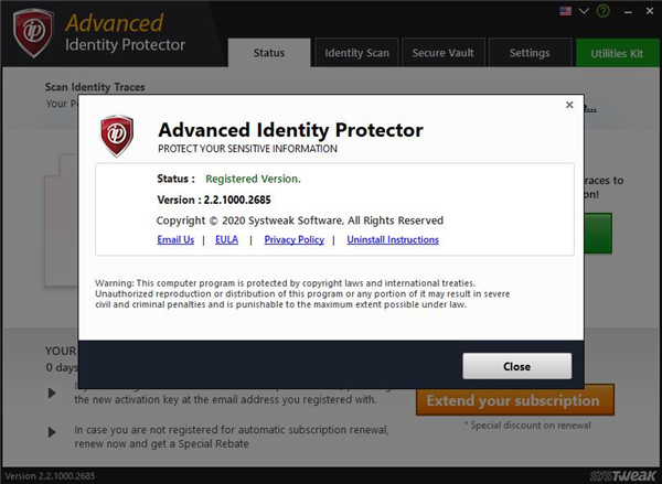 Advanced Identity Protector中文破解版 V2.1.1