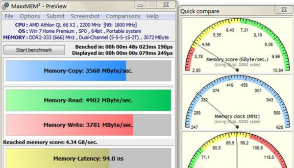 MaxxMEM2绿色版(内存性能测试工具) V1.95