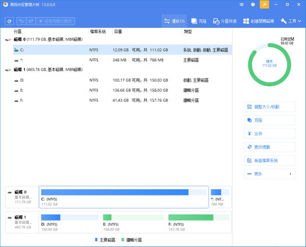 EaseUS Partition Master 15中文破解版（易我分区大师）V15.0