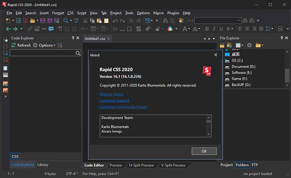 Blumentals Rapid CSS 2022注册破解版(CSS代码编辑器) V17.4