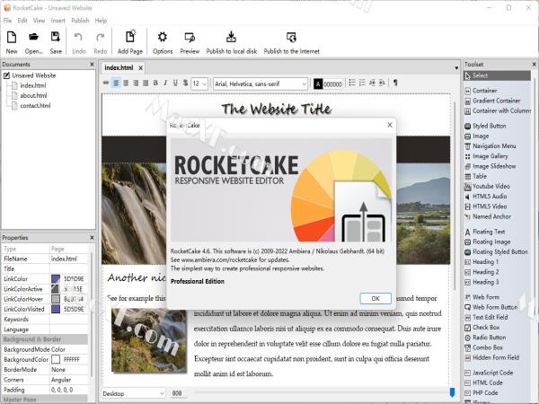 RocketCake Pro(响应式网站编辑工具)v4.6特别版+便携版