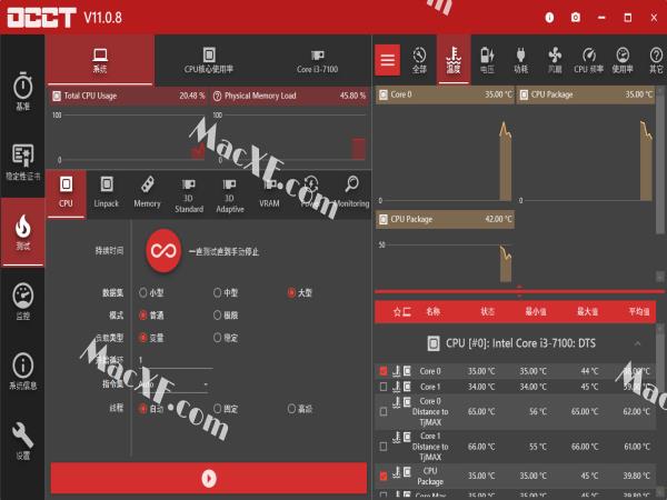 OCCT(系统硬件组件监控工具)v11.0.12 中文便携版