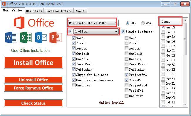 Office 2013-2021 C2R Install绿色版(Office组件激活工具) V7.3.9
